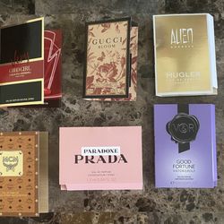 Perfume Sample Bundle Women’s Fragrance Mugler MCM Carolina Herrera Lot of 6 New