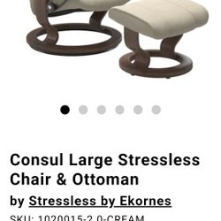 Consul Large Stressless Chair & Ottoman