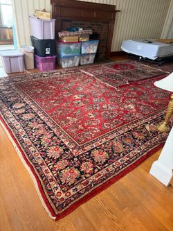 Antique Persian Sarouk Wool Rug