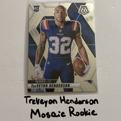 TreVeyon Henderson New England Patriots RB Mosaic Short Print Insert Rookie Card. 