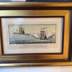 Vintage Framed Marine Photo