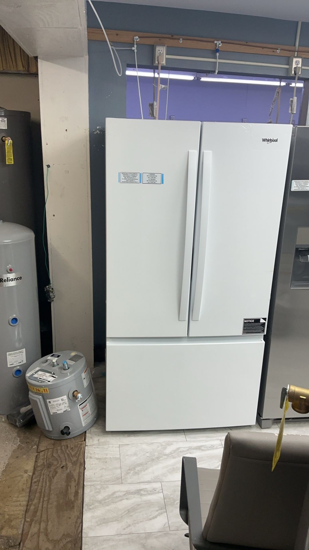 New Refrigerator Refrigerador nuevo Warranty Garantia Por Escrito 20 años Garantizando cada producto que vendemos