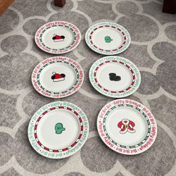 Disney Park Christamas Dinner Plates 