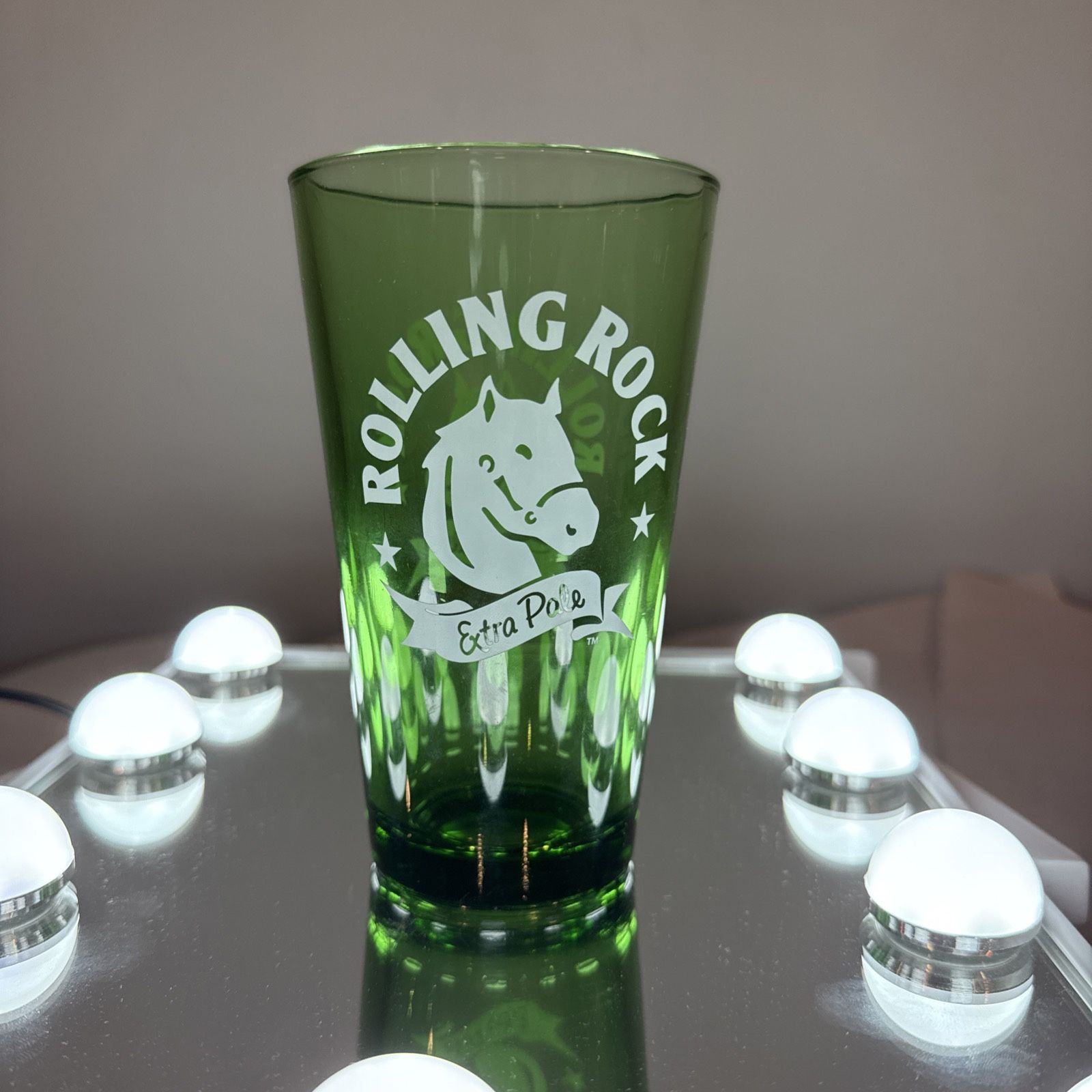 Rolling Rock Extra Pale Beer glass 