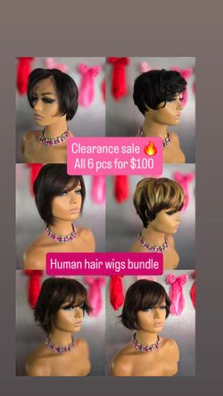 Clearance sale  wigs  bundle   short  wigs human hair  6 pcs bundle