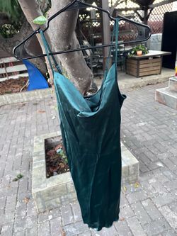 bebe Forest Green Satin Slip Dress size M