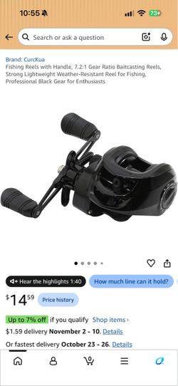 CurcKua Baitcasting Fishing Reel Black