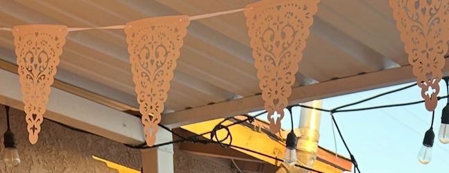 Six Cielito Lindo 12ft decorative banners (Papel Picado)