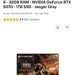 ASUS - TUF Gaming A16 16" FHD+ 165Hz Gaming Laptop - AMD Ryzen 9 - 32GB RAM - NVIDIA GeForce RTX 5070 - 1TB SSD - Jaegar Gray