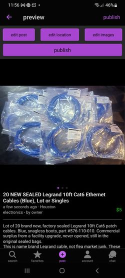 26 NEW SEALED Legrand 10ft Cat6 Ethernet Cables (Blue), Lot or Singles