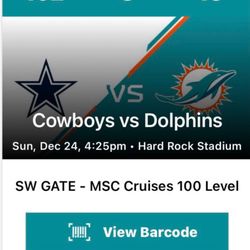 Dolphins Vs Cowboys walk ins (pay inside)