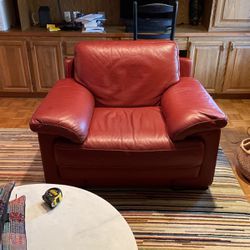 Modern Leather Couch and Chair