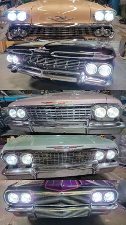 1958 To 1976 CHEVY IMPALA/ CAPRICE GLASS OEM STYLE LED HEADLIGHTS