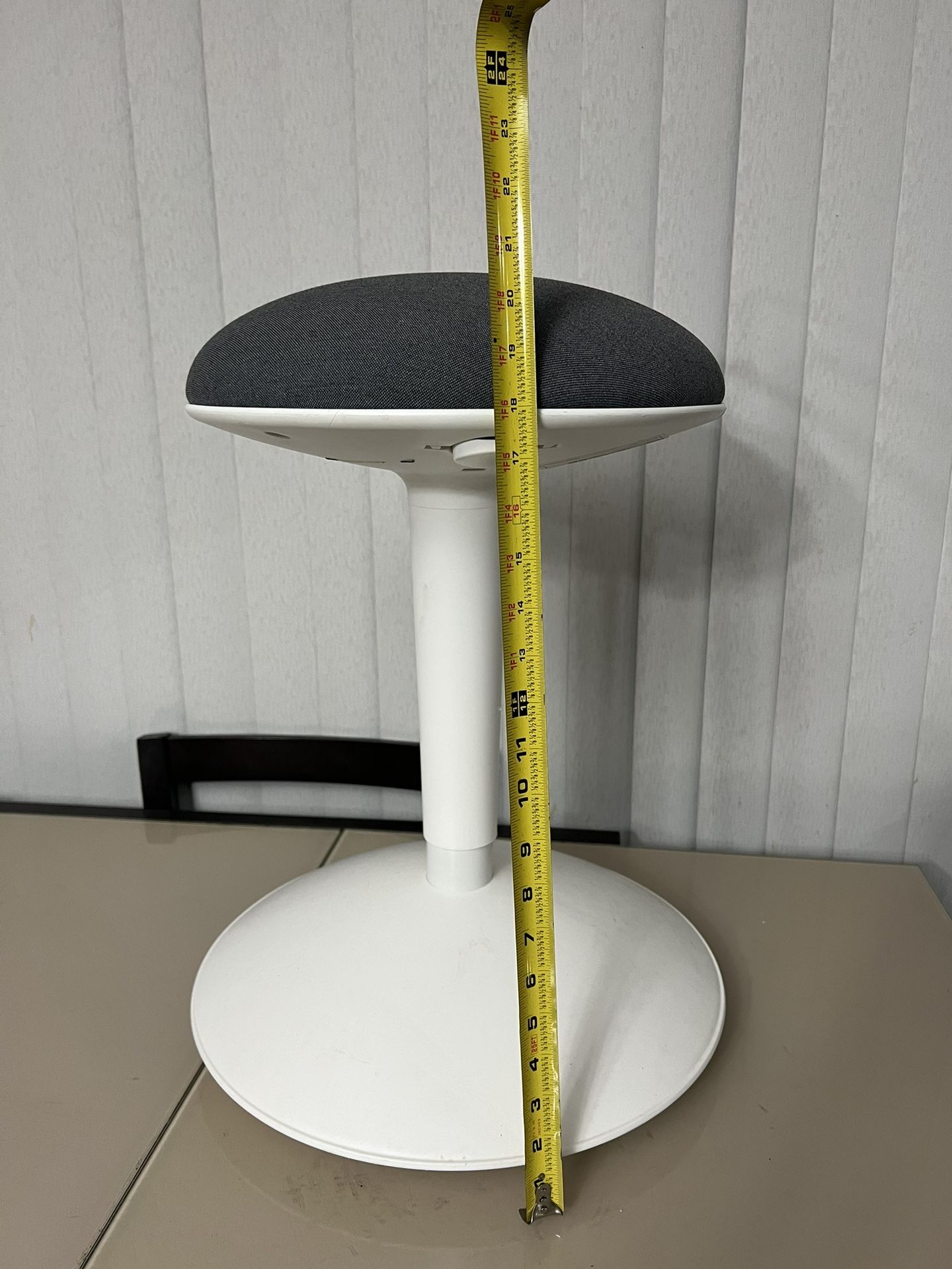 IKEA Nilserik Desk Bar Stool Adjustable Wobble Standing Support Grey White. Please read. The stool is in good cosmetic condition with some cosmetic bl