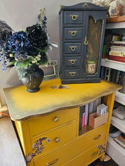 Yellow Gold Dresser Accent Table
