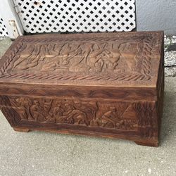 Wooden Carved Trunk  Haiti