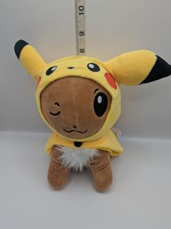 Pokémon Eevee Pikachu Hoodie Plush 8" Winking Stuffed Animal