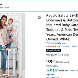 Regalo safety gate 29 - 38.5" dog kiddie toddler gate