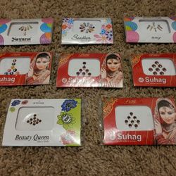 Bindi Set, Gemstone Stickers, Set Of 8
