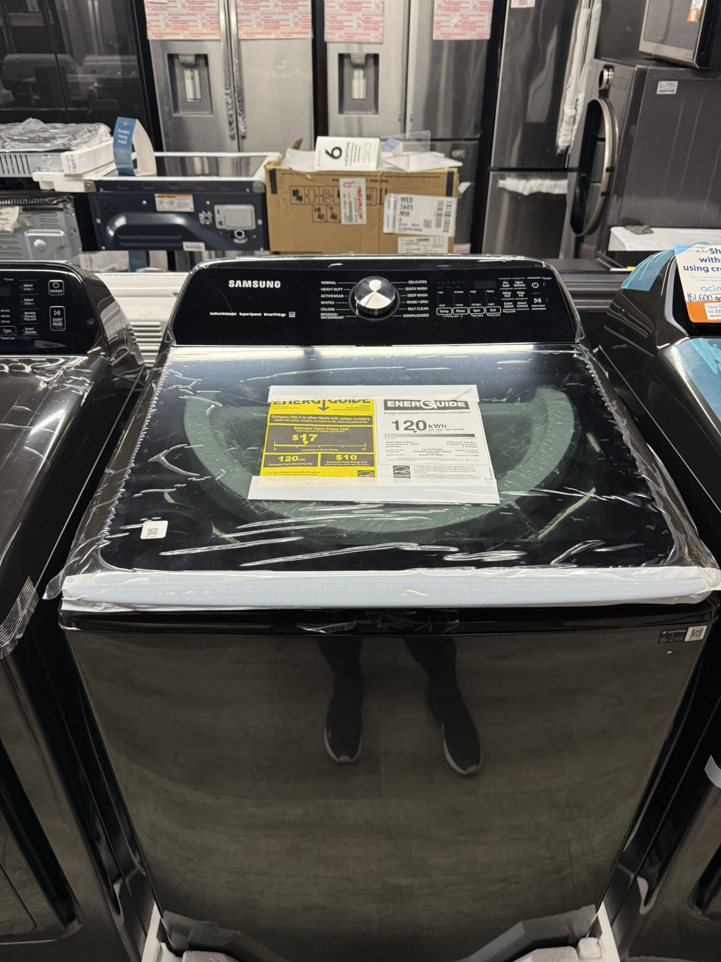 Samsung - 5.4 Cu Ft Smart Extra Large Capacity Top Load Washer With Agitator & 7.4 Cu Ft Smart Gas Dryer Set In Brushed Black ?