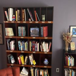 Two Vintage/Library Style Wood Bookcases