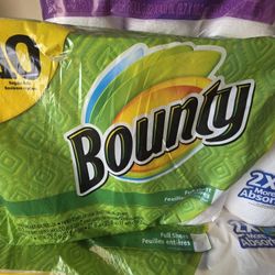 1 pk  for $9 or 3 pk for $24 FIRM! Bounty Paper Towela, 8 Rolls, 50 two-ply full sheets per roll. Pick up in Garland 75042 by appointment.