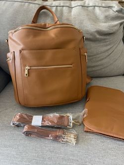 Brown Leather Diaper Bag