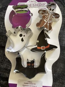 Halloween Theme Cookie Cutters Assortment of 5 Stainless Steel