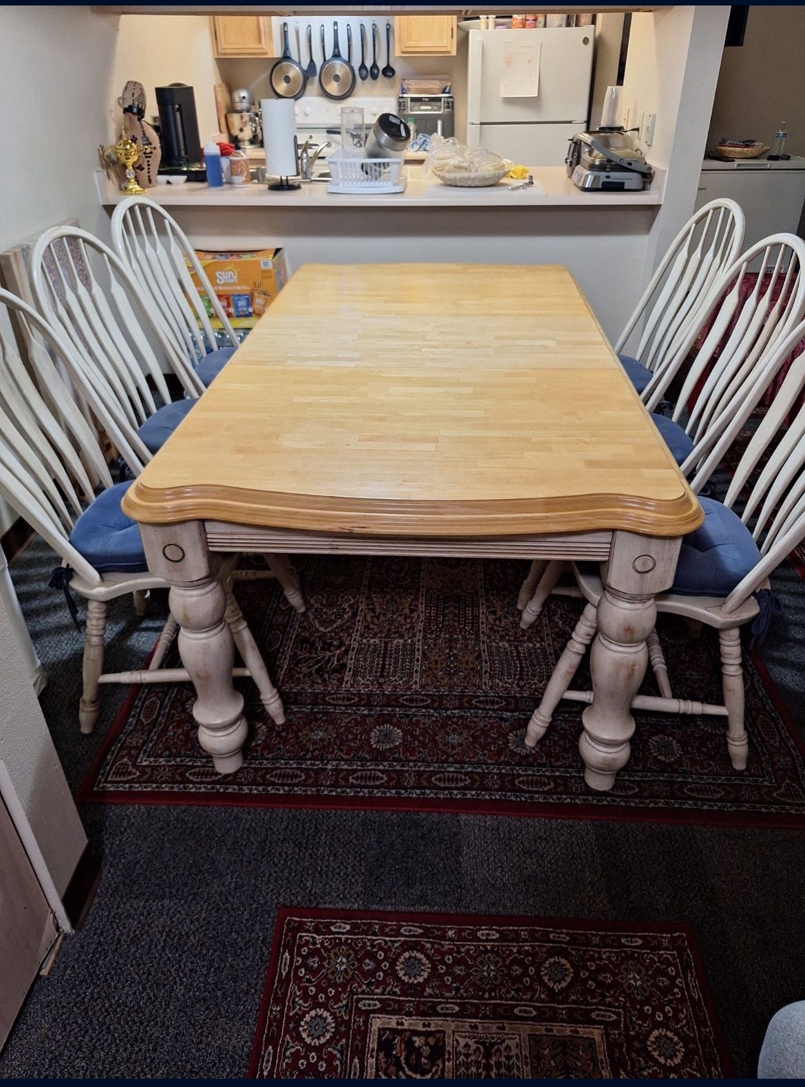 Azizi 7 Piece Extendable Oak Antique Dinning Set
