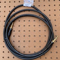 Balanced 1/4” TRS Instrumental Audio Cable 10 Feet 