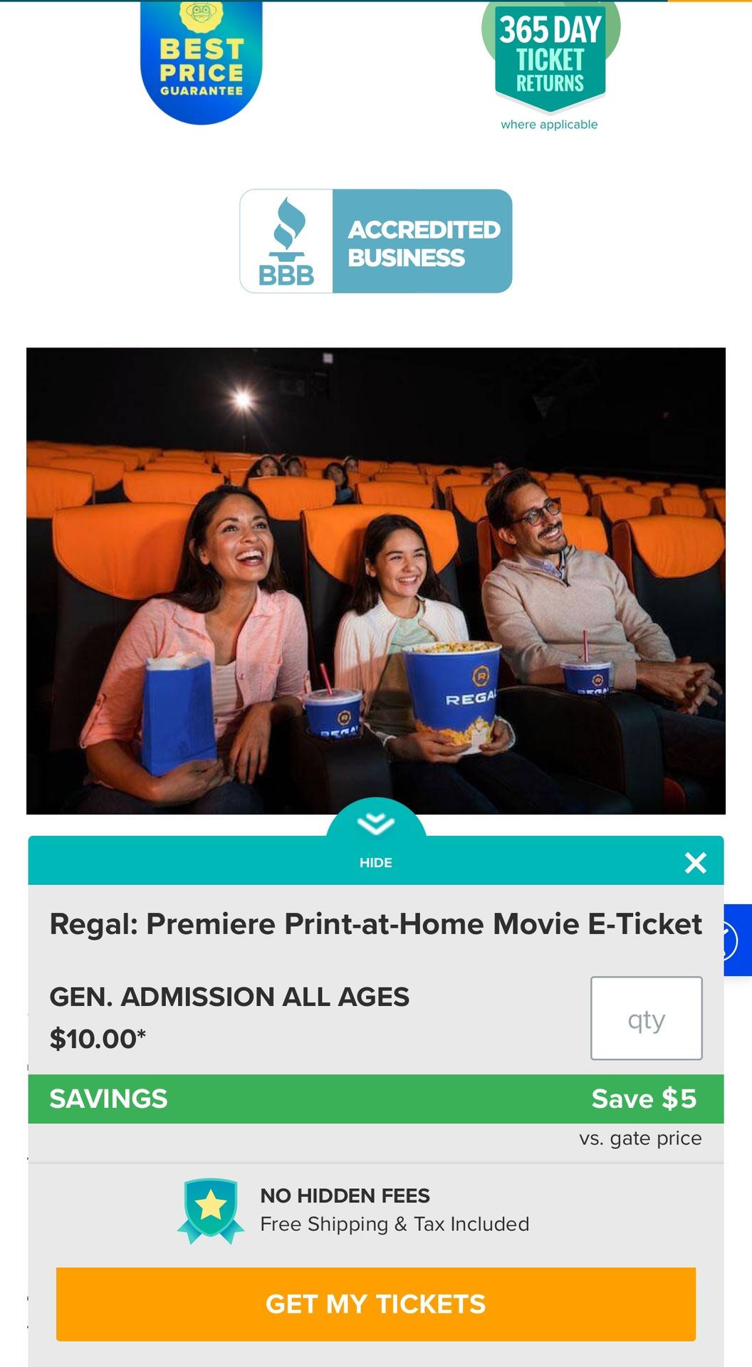 $10-$12 Movie Tickets