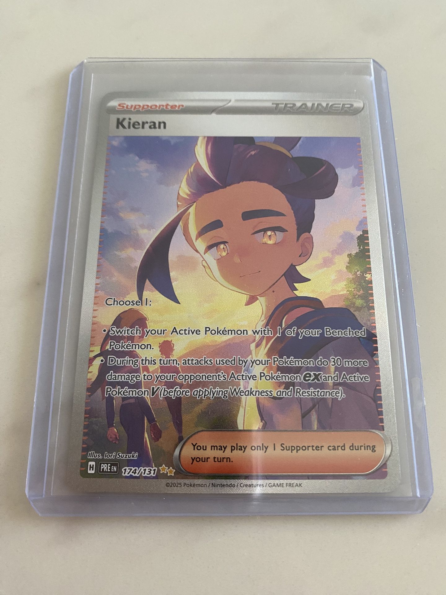 Kieran Trainer Prismatic Evolutions Pokemon Scarlet Violet TCG Card Games Toys Collectibles ETB Booster Pikachu Pack Box Eevee