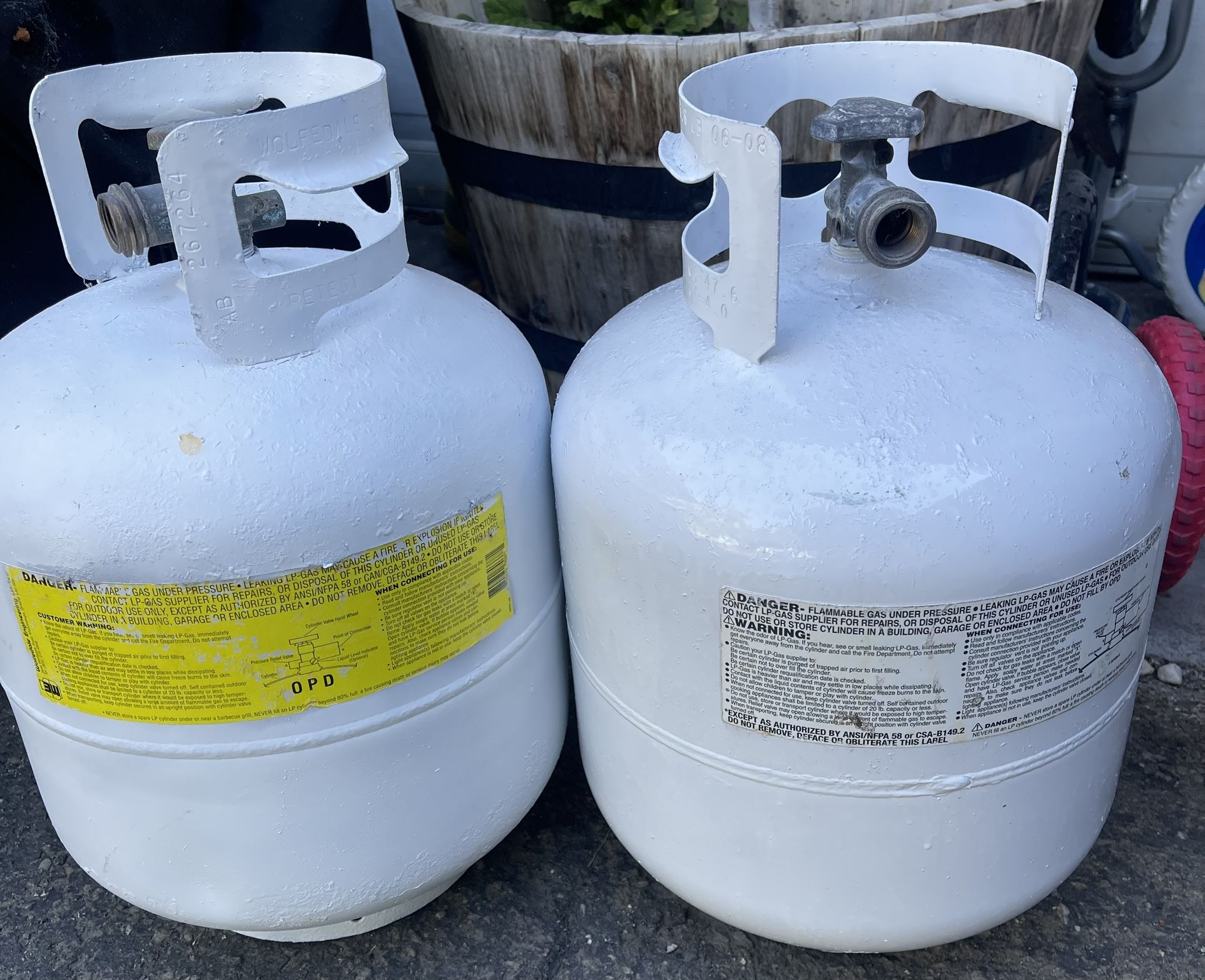 Empty propane Tanks