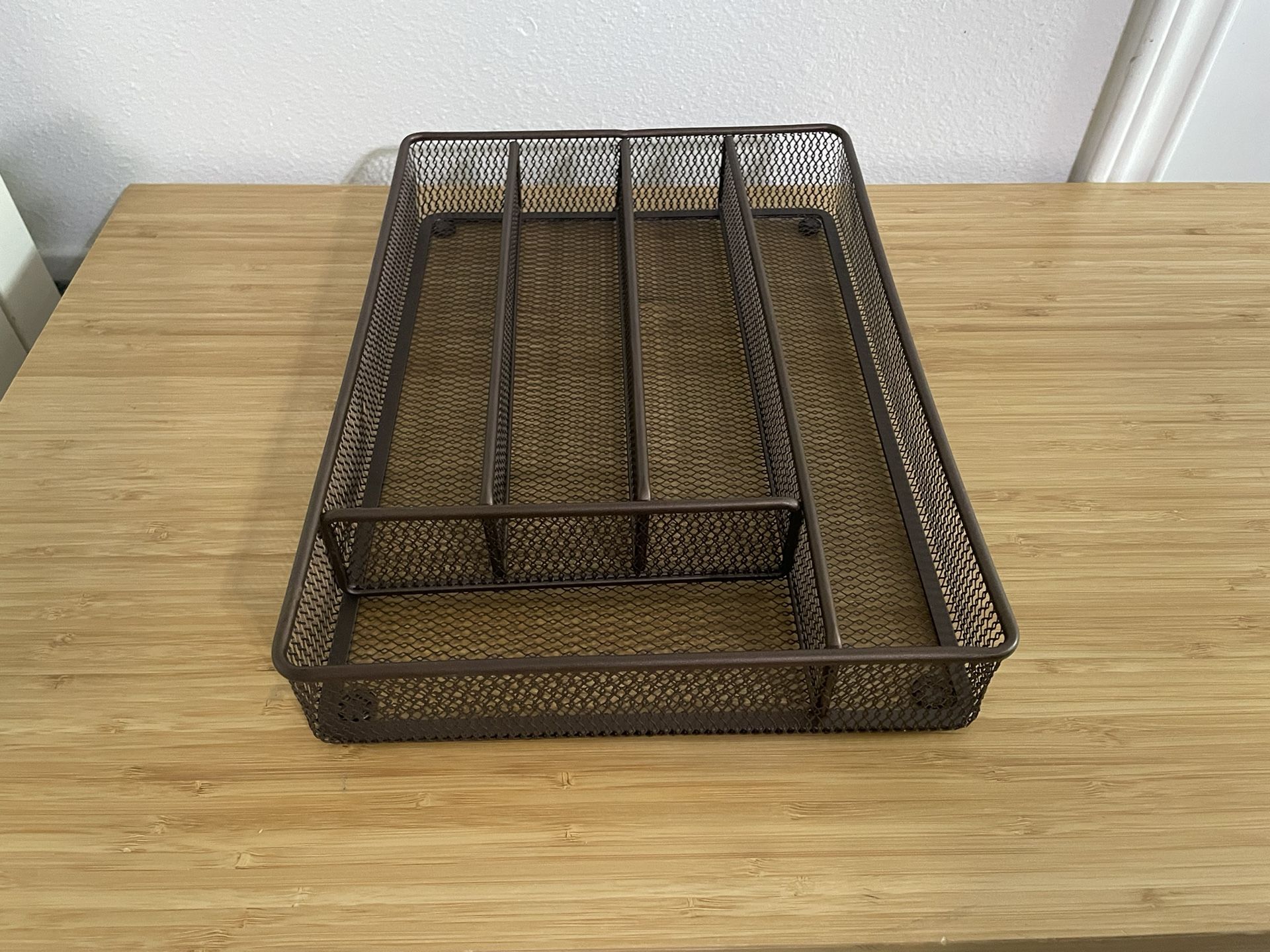 Steel Mesh 5-Compartment Drawer Organizer