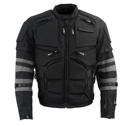 Xelement CF5050 Men's 'Morph' Black and Grey Tri Tex Armored Jacket with Removable Sleeves