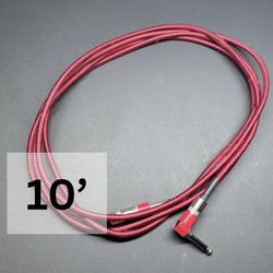 10’ — Guitar Cable — Right Angle — Red