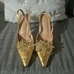 Used Gold Sandals  