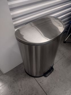 Medium size metal trash can