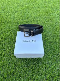 YSL Black & Silver Belt Size 90cm