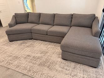 Gray Fabric Sectional Sofa