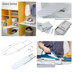 Ironing Board, Retractable Pull Out Ironing Board, 180 Degree Rotation Foldable Ironing Board, with Heat Resistant Cover, Drawer Mounted, Space Saving