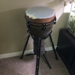 Djembe and Stand. 12in by 30in.