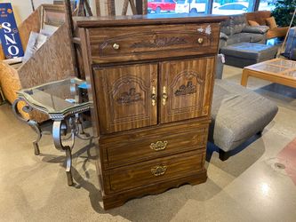Tallboy Dresser with Pinecone Carved Details