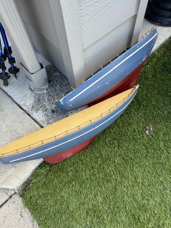 Wooden Model Sailboat Hulls Set of 2