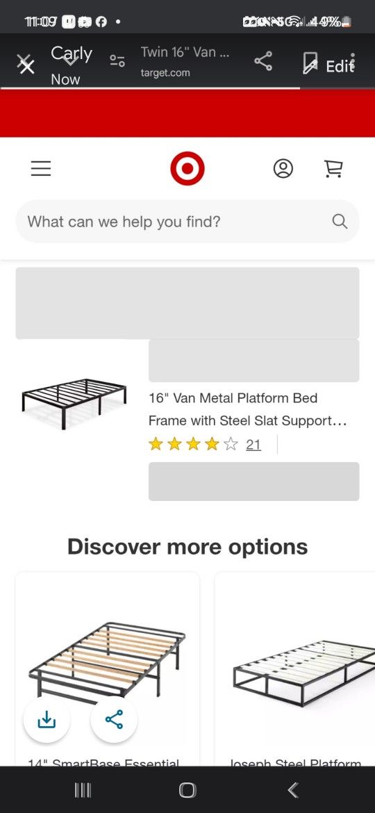 Van 16 In Metal Bed Frame