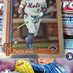 ToppsChrome 2025 baseball card LuisAngel Acuna rookie card 