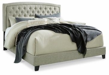 King Bed with box spring - Light Gray