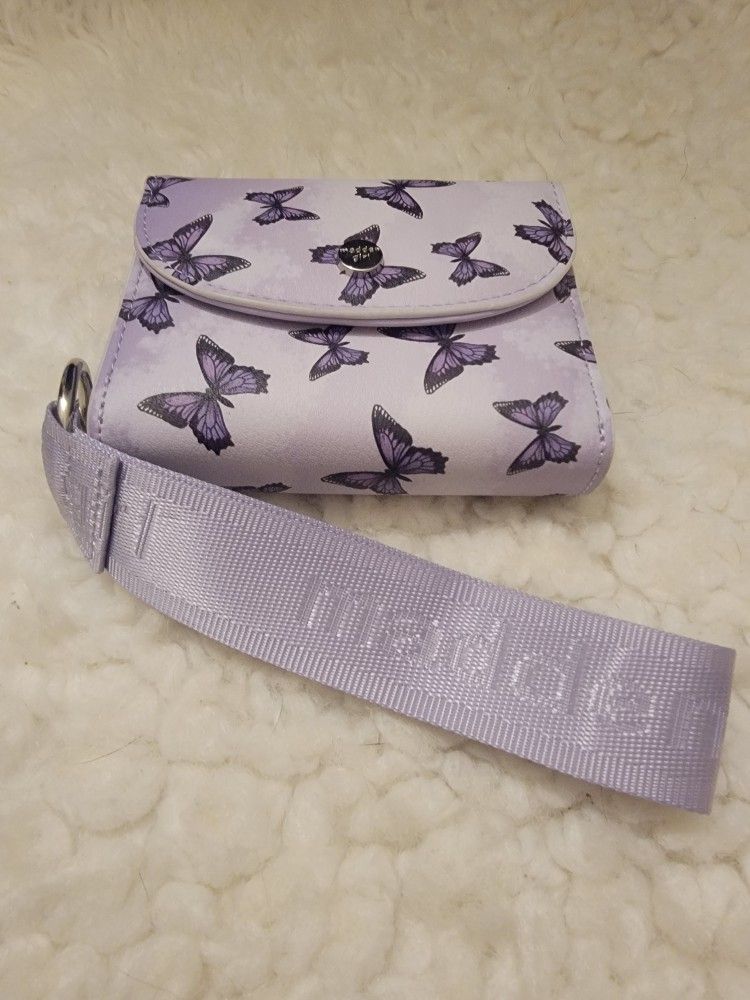 Brand New Madden Girl butterfly zip-around wallet