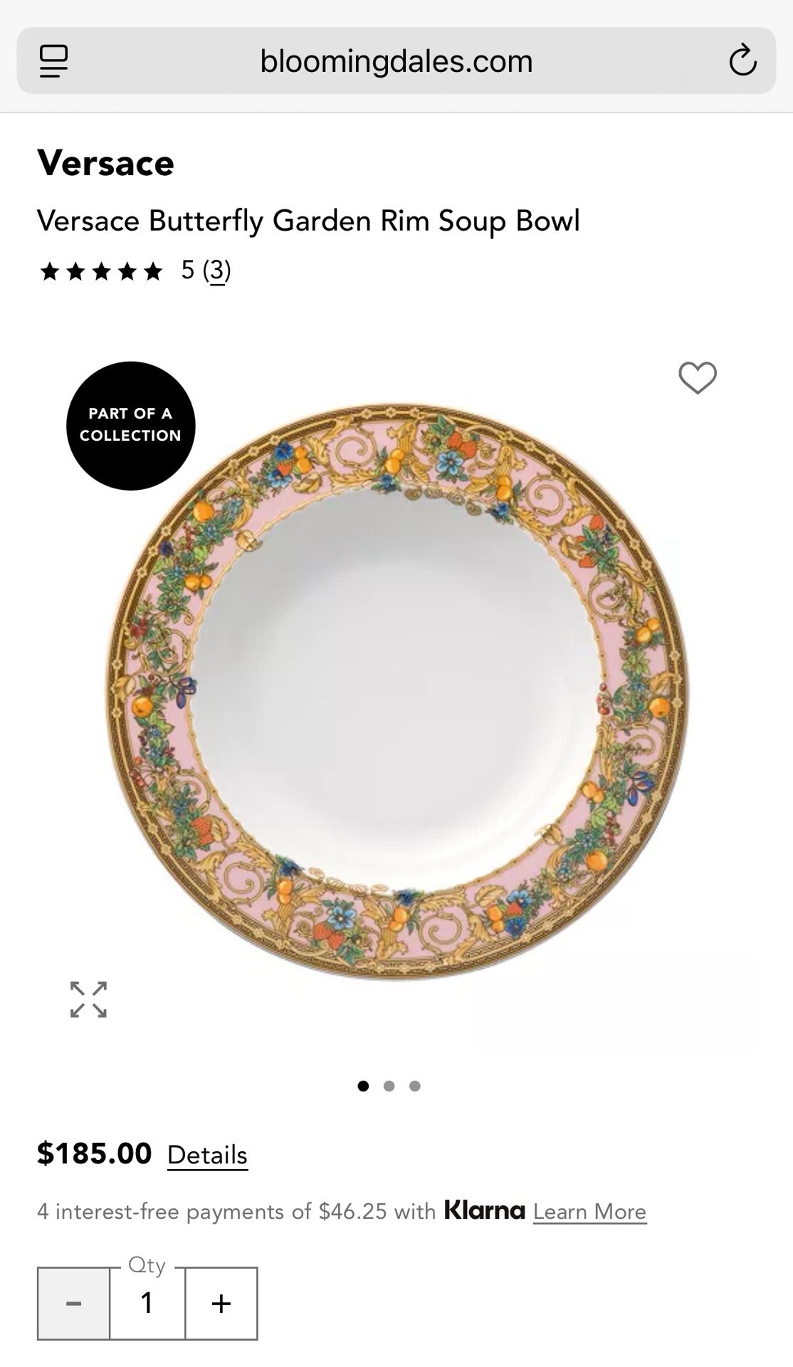 Versace Butterfly Garden Rim Soup Bowl