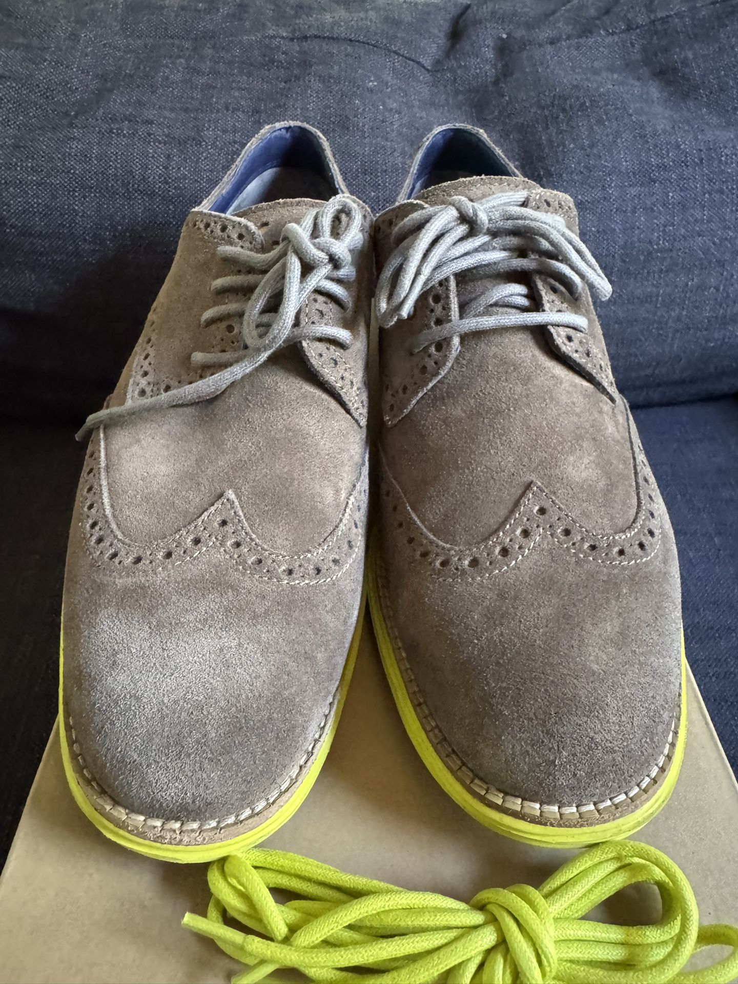 Cole Hahn Lunar Grand Wingtip Brown/Yellow Size Designed by